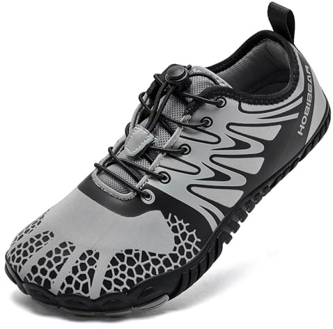 HOBIBEAR Mens Wide Toe Barefoot Shoes Trainers Gym Minimalist Running Shoes for Womens Non Slip Lightweight