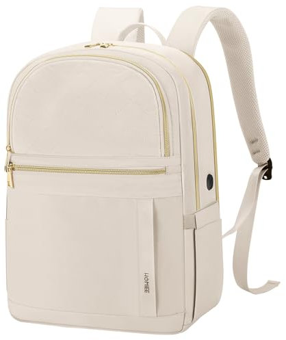 HOMIEE Travel Backpack Womens,20L Carry on Luggage Mens,Flight Approved Underseat Cabin Bag Racksack with Waterproof Pocket,15.6 Inch Business Laptop Bag with USB Port for School Work Weekend White