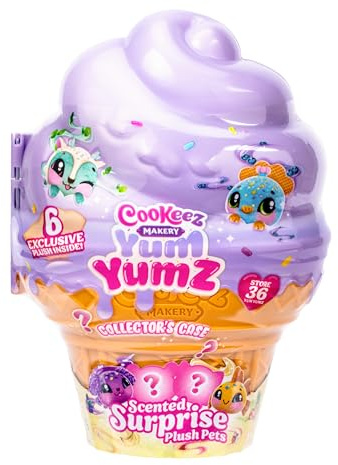 Cookeez Makery Yum Yumz Collector's Case, A Giant Ice Cream Case That Can Store 36 Yum Yumz! Includes 6 Exclusive Plush Plus A Fun Sticker Sheet to Decorate with, Play, Display and Store Away