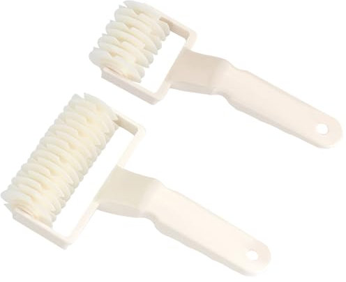 Cortador de Latty, Cuchillo de Plástico de Malla de Malla Rodando 2 Piezas Rodillos de Rueda de Pastelería de Diy de Hornear Colchones para Hornear Herramientas para el Hogar (Grande y pequeño)