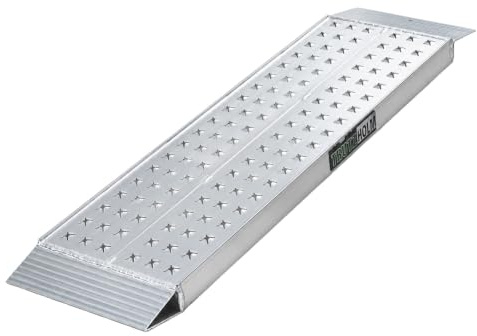 TRUTZHOLM 1x Auffahrrampe Aluminium Gesamtlänge 150 cm Breite 28 cm Traglast 270 kg gelochte rutschfeste Lauffläche Verladerampe Motorradrampe Verladehilfe Rampe für Motorrad Mofa E-Bike Fahrrad