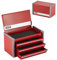 VEVOR Metal Tool Box, 8.6-inch, Portable Metal Tool Box with 3 Drawers, Small Tool Chest with EVA Liners and PP Feet Pads, Heavy-Duty Steel With Ball Bearing Opening and Powder Coated Finish, Red