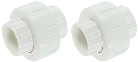 sourcing map 2Pcs 1/2 UPVC Union Coupling Pipe Fitting (Socket x Socket), UPVC Union Coupling Adapter, Schedule 40 EPDM O-Ring for Irrigation, Pool System, Indoor Plumbing Project (White)