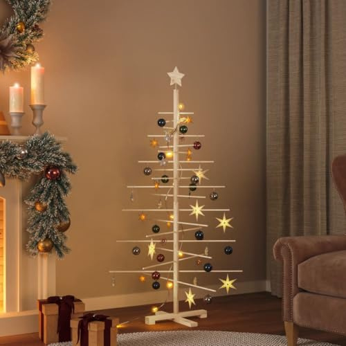 Albero di Natale Decorativo in Legno 150 cm Legno Massello Pino (1,75KG)