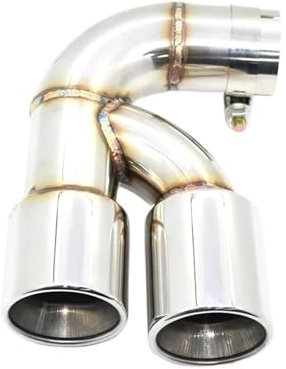 DZSHONGXINSM Terminale di Scarico 1 Pz. Doppio Terminale di Scarico per BMW per F20 F21 120i Serie 1 Doppio Terminale di Scarico Silenziatore Terminale Ugello Tubo di Scarico(Argento)