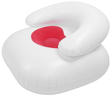 Fafeicy Herzdesign Aufblasbarer Sessel mit Backup, Tragbarer Blow Stuhl für Lesesaal, Weicher und Komfortabler Aufblasbarer Sofa -Stuhl (Rot)