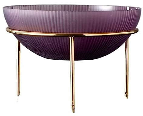 NTIYOU Fruit Bowl Basket Countertop Fruit Basket Metal Tall Glass Fruit Bowl Tray Vegetable Salad Dessert Bowl Decorative Fruit Trays