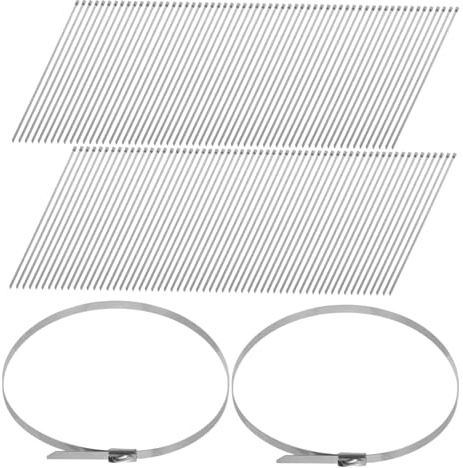 CLISPEED 200piezas Bridas De Acero Inoxidable Resistentes Intemperie Unidades Bridas Metálicas Autoblocantes Para Gestión De Cables Eléctricos Granjas Techos y Tuberías
