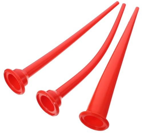 Ugelli per Calafataggio Estesi in Gomma Rossa, Set 3 Pezzi | Mouth Spesso, Punta Curva e Sottile, Beccuccio lungo 30cm, Controllo Preciso e Uso Versatile
