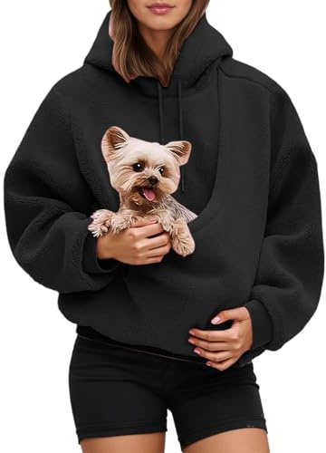 Generisch Kapuzenpullover Pulli mit Hundetasche