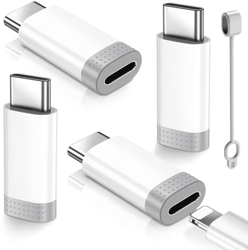 𝟒𝐏𝐚𝐜𝐤 𝐔𝐩𝐠𝐫𝐚𝐝𝐞𝐝 Lightning to USB C Adapter for iPhone15/16/17 Pro/17 Pro Max,Fast Charging&Data Transfer,Type C Charger Connector Cable for 17/16,Serial Adapter-Not for Headphone/OTG