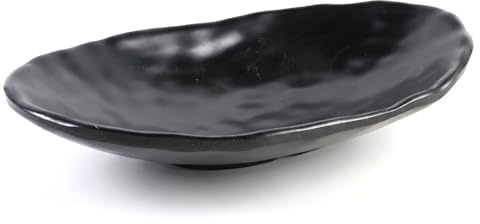 Duronge Bandeja Ovalada Negra, Bandeja para Llaves, Bandejas Central Negra para Joyas, Organizador de Llaves para la Entrada, para el Pasillo, Joyas, Monedas.