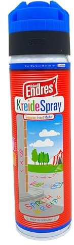 ENDRES KreideSpray mit farbigem-Deckel zum 360° Sprühen (Blau)