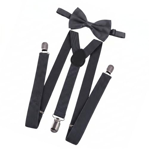 Yphzmtz Juego de pajarita para hombre en forma de Y con 3 clips de metal, resistente, correa ajustable para el trabajo y el tiempo libre
