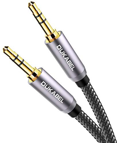 DuKabel 3,5mm Audio Kabel 3,5 mm auf 3,5mm Klinkenstecker Aux Headset Audio Verbindungskabel mit voll Metall Gehäuse für Kopfhörer, MP3, Android & IOS Smartphone, Autoradio Systeme - 1.2m