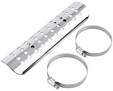 Escudo térmico universal de escape de metal Auto motocicleta Tubo de silenciador de escape Protector térmico contra el calor Cubierta de aislamiento Protector de talón(Plata)