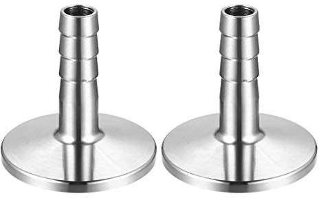 sourcing map 2 Stück Edelstahl 304 KF25 Flansch auf 10 mm Gummi Schlauch Barb Adapter für Vakuum