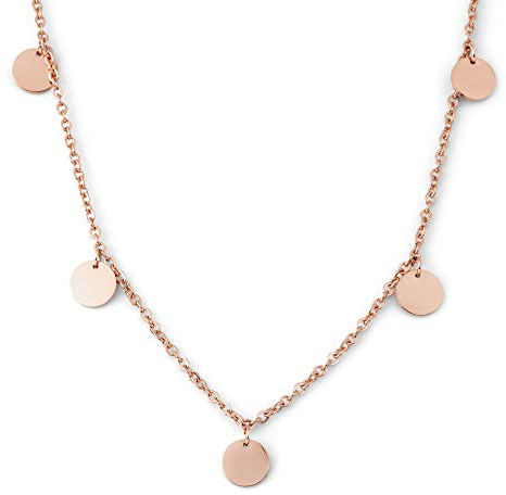 Heideman Halskette Damen Kreise roségold Edelstahl 40cm poliert | Kreise Halskette Roségold, Edelstahl, feine Ankerkette mit sieben polierten Plättchen, Damen, nickelfrei, Geschenkidee