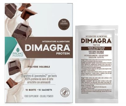 Dimagra Protein Cioccolato - Proteine in Polvere Low Carb Keto - 10 Buste