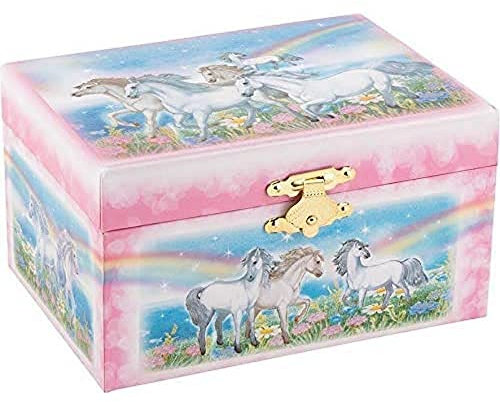 Musikspieldose Pferde, Melodie: Schwanensee: 14,8 x 10,8 x 8,5 cm, feste Pappe, per Stück