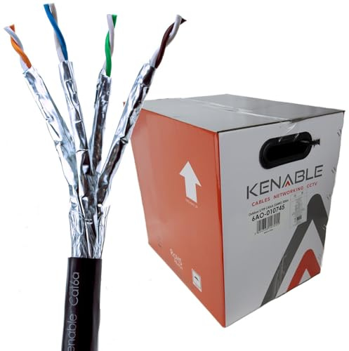 Extérieur Blindé CAT6A Extérieur Utilisation Cuivre Ethernet câble SF/FTP bobine 305 m [305 mètre/305m]