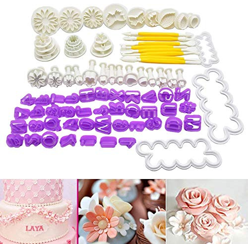 84 Pcs Fondant Cutters Tools Set - DIY Cake Decorating Cutters Icing Sugarcraft Tools Kits - for Cake Decorating,Fondant,Sugar Craft