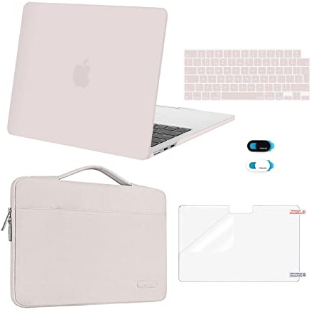 MOSISO Kompatibel mit MacBook Air 13 Zoll Hülle M5 M4 M3 M2 2026-2022 13,6 | Passgenau, Kratzfest, Hartschale&Laptoptasche&Tastaturschutz&Webcam Cover&Displayschutz A3449 A3240 A3113/2681