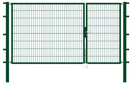 Alberts 646646 Doppeltor Flexo mit Zubehör | verschiedene Breiten und Höhen | grün | Breite 100 + 200 cm | Höhe 160 cm