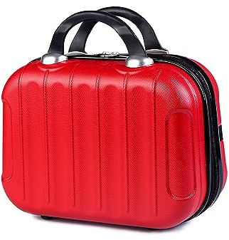 Balakaka Kosmetikkoffer Hartschale Damen,14 Zoll ABS Kosmetiktasche Schminkkoffer Kosmetikkoffer Reisetasche mit Handgriff und Reißverschluss, Beauty Case Hartschale für Reise Ausflug Großes Rot