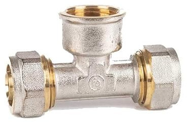 Raccordo a t a stringere filettato femmina per multistrato - Diametro 16X1/2X16 - Spessore 2MM