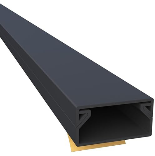CILSON WDK2010SS 4400120 Kabelkanal Selbstklebend 20x10mm Schwarz - 2 m / 2000 mm, Schlankes Profil, Vielseitige Kabelmanagement-Lösung