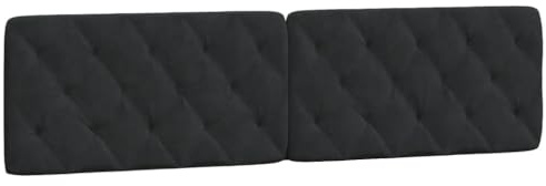 vidaXL Kopfteil-Kissen Schwarz 200 cm Samt