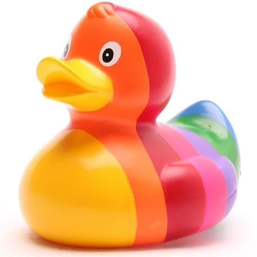 Duckshop I Happy Rainbow Badeente I Quietscheente I L: 9 cm