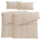 Pure Label Musselin Bettwäsche 135x200 4 teilig bestehend aus Bettbezug 135 x 200 cm 2er Set + Kissenbezug 40x80 cm 2er Set aus Baumwolle - Traumhaft kuschelige Bettwäsche-Sets in beige