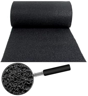 Generico TAPPETO PROFESSIONALE PVC ricciolo (specifico esterni ed incavi) altezza rotolo cm 120 spessore 15mm 5,9Kg/Mquadro CE N1907/2006 sostanze non potenzialmente pericolose (NERO, 60X80 Cm)