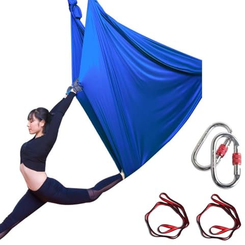 Generic Aerial Yoga Hammock, Trapeze Swing, Yoga Vertical Cloth, Hammocks, Sensory Swing, Yoga Acrobatics Cloth Set For Adults (5X2.8M) (Blau)