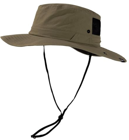 TOP-EX Herren UPF 50 Safarihut mit breiter Krempe - UV-Schutz Fischerhut, Wasserdicht & Atmungsaktiv - Faltbarer Sonnenhut für Outdoor, Wandern, Camping, Angeln Grün XL/XXL