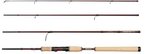 Abu Garcia Tormentor2 Reise-Spinnrute, leichte Angelrute mit 24T Carbon Blank, Korkgriff, kompaktes Design für Reisende Angler, Süß- und Salzwasser Raubfische, 2.74m 30-70g