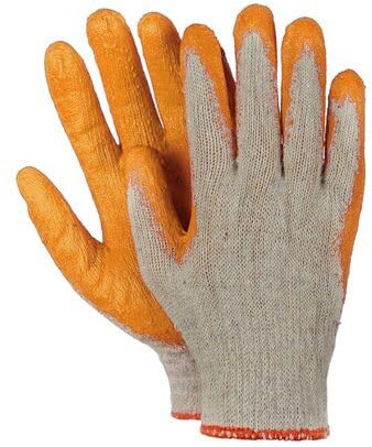 VEPATIM 50 Paar Arbeitshandschuhe Montagehandschuhe Baumwolle Latex Größe L-9 orange