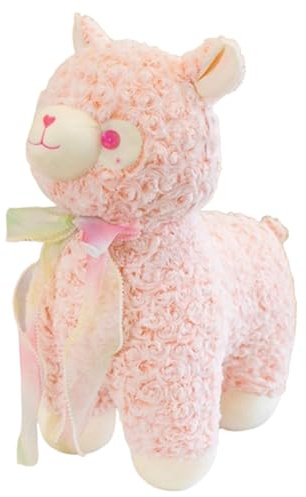 champracer Alpaka-Plüschtier, Alpaka Kuscheltier, Stand Alpaka Plüschtier,Lama-Plüschtier, groß, kuschel alpaka, Umarmungskissen, weiches Flauschiges Kissen,für Kinder Mädchen Jungen (23 cm,Rosa)