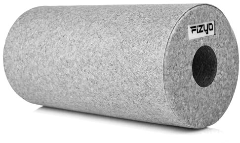 Fizyo Rullo fasciale per fitness, yoga e riabilitazione, rullo massaggiante per schiena e colonna vertebrale, schiuma EPP media, inclusa borsa per il trasporto (grigio, 30 x 15 cm)