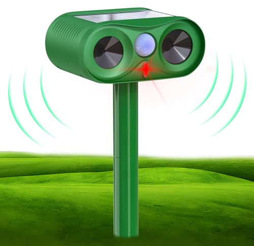 Katzenschreck Ultraschall, Upgrade 2025 Katzenabwehr Solar Ultraschall Tiervertreiber, Katzenabwehr Garten mit PIR Bewegungssensor, Katzenschreck für Garten, Wirksam gegen Katzen, Hunde, Mäse, Marder