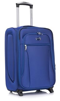 Aerostar Carry-on 20 Lightweight Soft Expandable Suitcase, Hand Luggage 2 Wheel & Combination Lock, 55x35x25cm | Accepted All Airlines Including British Airways (Royal Blue, 32 litres)