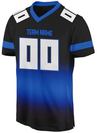 KONG JIMFAN Personalisiertes American Football Trikot,Mit Eigenem Namen Nummer & Logo,Trikot Für Erwachsene/Kinder Unisex Aktiv Kleidung Fußballtrikot Football Kostüm Kinder(6-5)