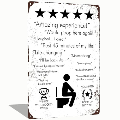 Amazing Toilet Experience Vintage Metal Tin Sign for Funny Bathroom Wall Decor Home Toilet Bar Restroom 8x12 Inch (2548)