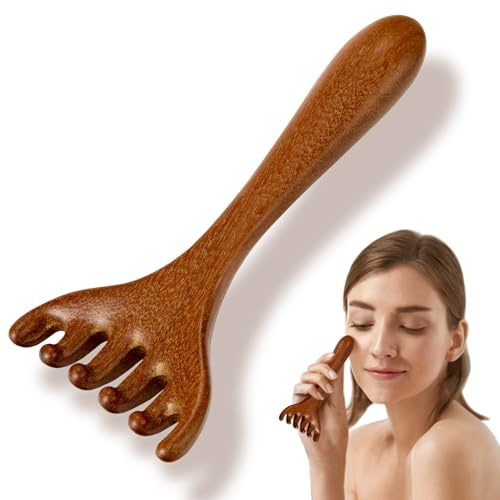 6 Claws Wood Scalp Massager, Sandalwood Gua Sha Comb, Head Scalp Scratcher Massage Tool for Deep Relaxation & Stress Reductio Gifts(MoyRetty)