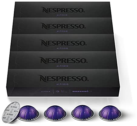 Nespresso Vertuo - Assortiment Altissio Intense - 50 Capsules Café | Compatible avec les machines Nespresso Vertuo - Format espresso 40 ml - Mélange Arabica et Robusta pour un résultat corsé