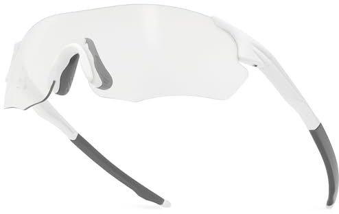 UVTQSSP Fahrradbrille Selbsttönend für Damen Herren, Photochrome Radsportbrille Sportbrille mit UV400 Schutz TR90 Ultraleichter Rahmenlose Sonnenbrille