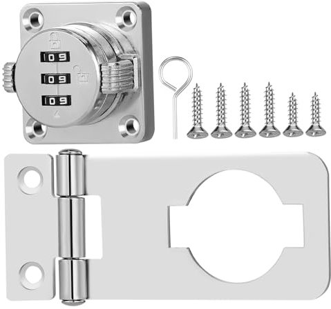 LIFKOME Kombinationsschloss Für Schranktüren Mit Zahlencode Robuster Hasp Lock Für Möbel Kindersichere Sicherheitsschloss Für Kühl Wäscheschränke Inkl Schrauben Einfache Montage