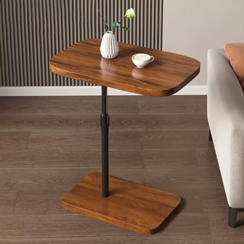 DGDHHSFJDJ Moderno tavolo consolle a C – Design scorrevole con finitura in legno per divani. Altezza regolabile, utilizzabile come vassoio porta TV in soggiorno o tavolino da camera da letto.